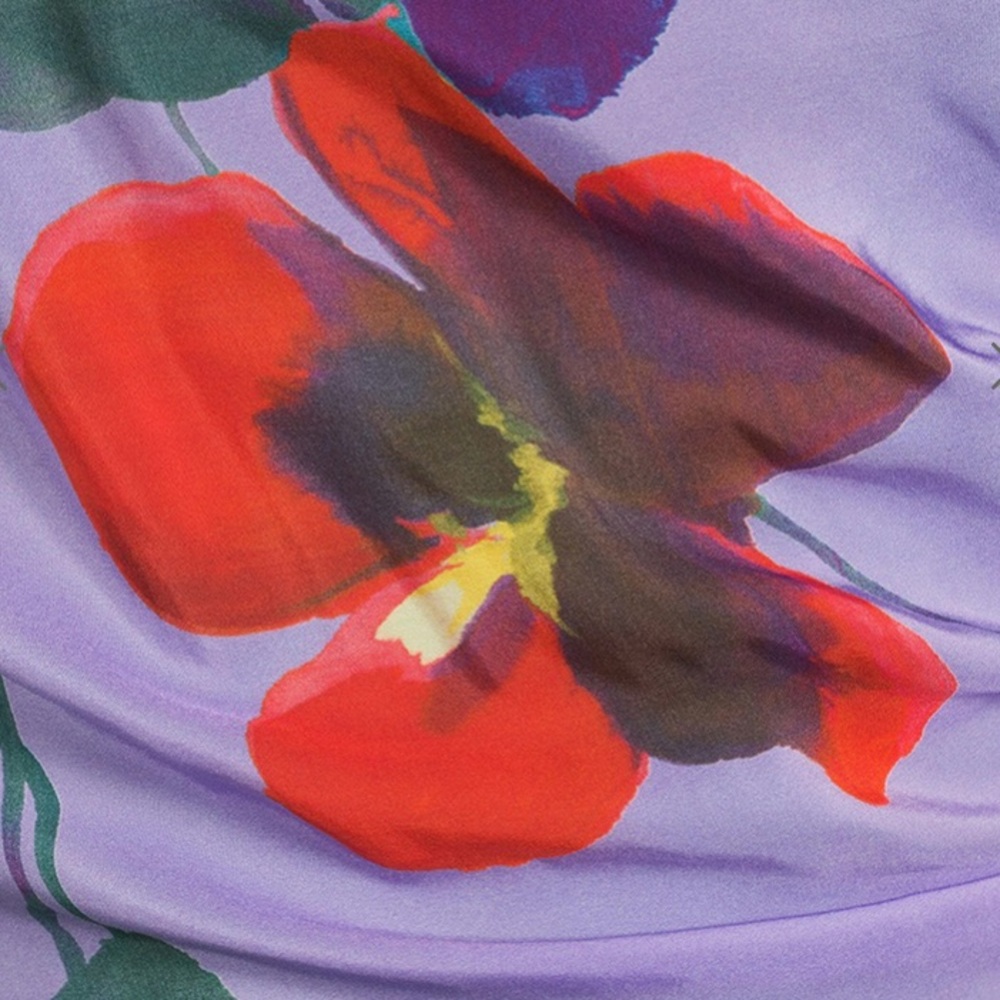 Smythe Lilac One-Shoulder Floral Midi Dress - Picture 3 of 7